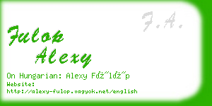 fulop alexy business card